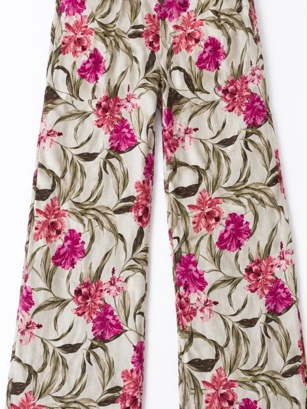 Kensie Pink Floral Pajama Pants in Cream Background
